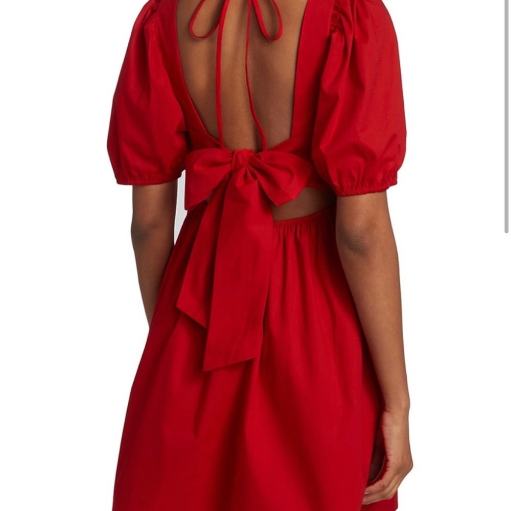 WAYF - Red Open-Back Bow Dress